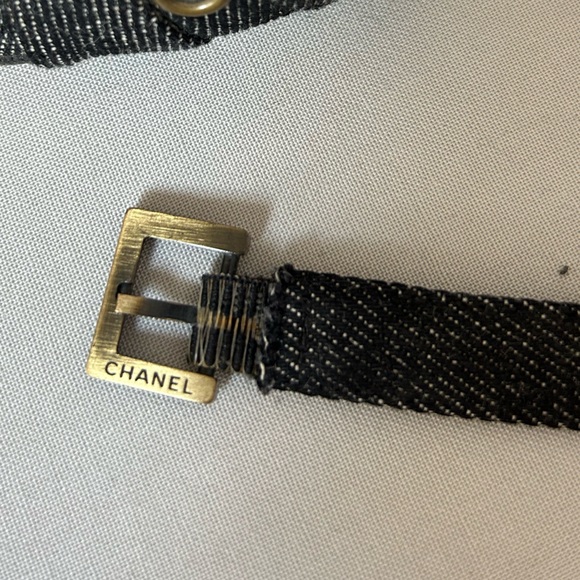 Chanel Denim Heels with Grommets and Ankle Straps - Picture 2 of 10